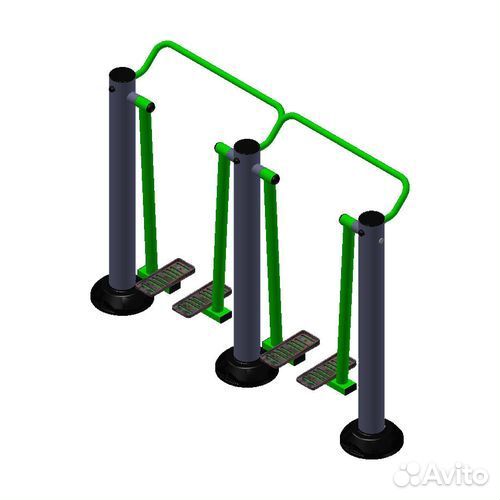 Уличный тренажер (двойной, комбинированный, на под