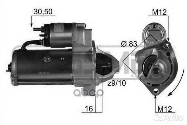 Стартер ERA 1.8 Audi A4 (80; 100), A6 ; VW Pass