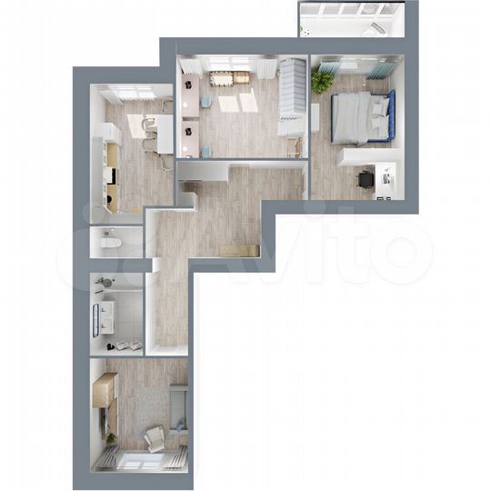 3-к. квартира, 85,1 м², 1/11 эт.