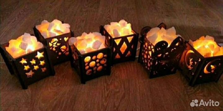 Солевая лампа 2-3 кг корзинка 