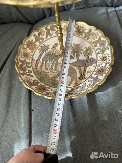 Ваза для фруктов Этажерка латунь