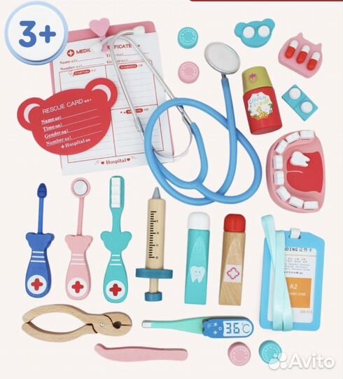Набор доктора деревянный