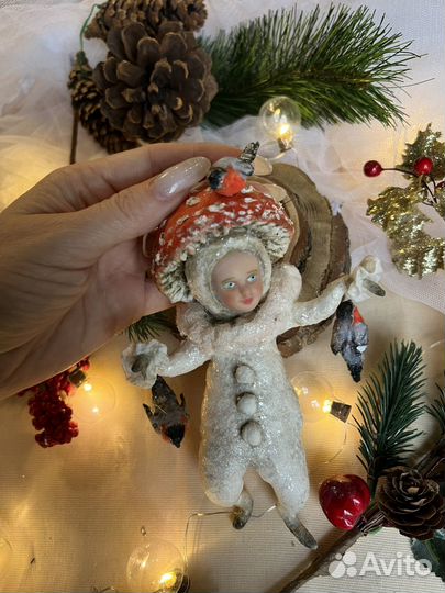 Ватные елочные игрушки