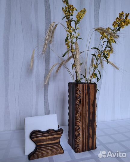 Подставка под специи и салфетки дерево