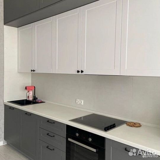 Прямая кухня с мдф фасадами