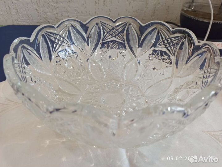 Ваза для фруктов хрусталь