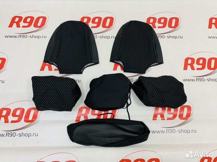 Чехлы сидений Веста (ткань+экокожа)