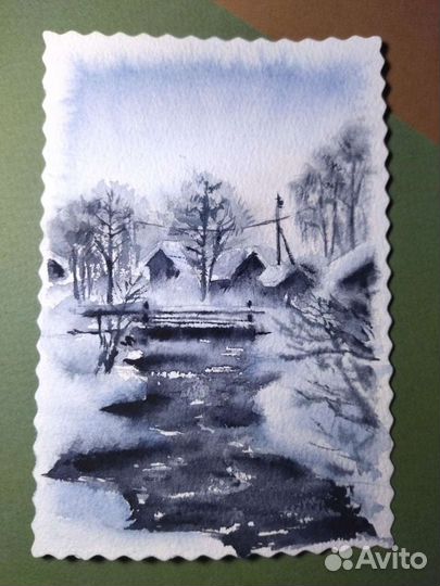Открытки ручной работы акварелью на заказ