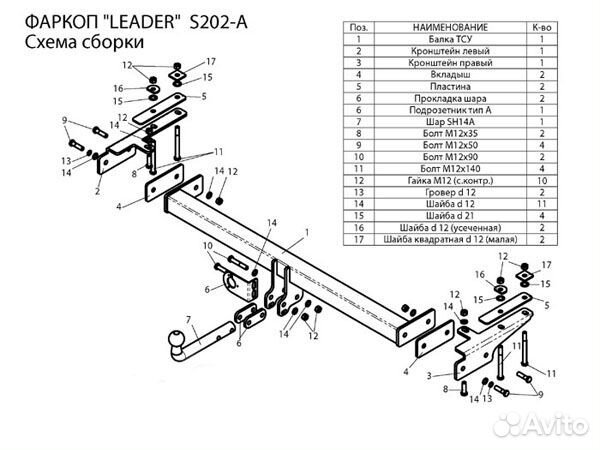 Фаркоп SsangYong Musso 1993-2006