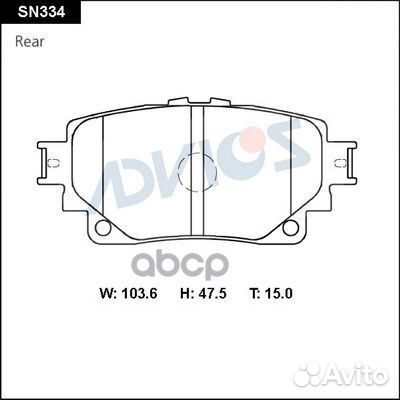 Дисковые тормозные колодки advics SN334 advics