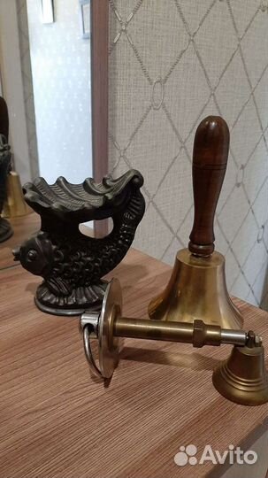 Пепельница Рыба, колокол дверной конфетница латунь