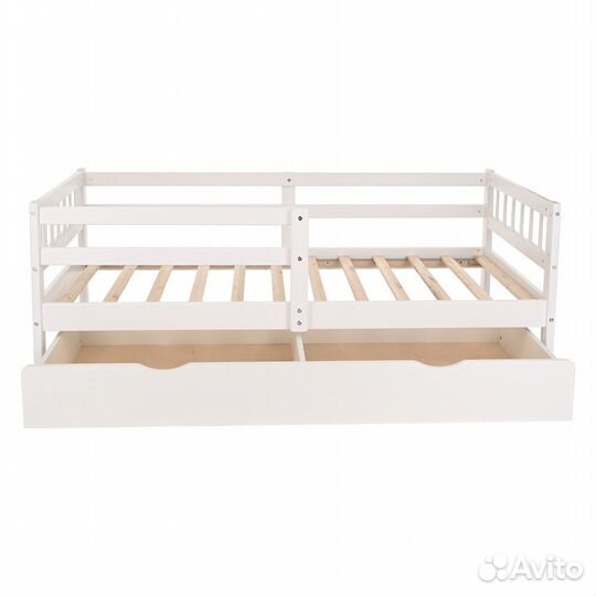 Подростковая кровать с ящиками 160 х 80 см. белая