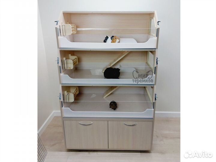 Клетки-стеллажи для морских свинок, трехэтажные