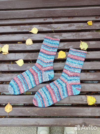 Носки ручной вязки шерстяные
