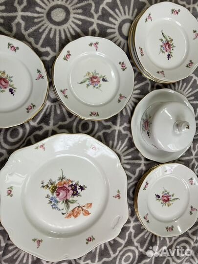 Сервиз столовый мейсенский букет Чехословакия