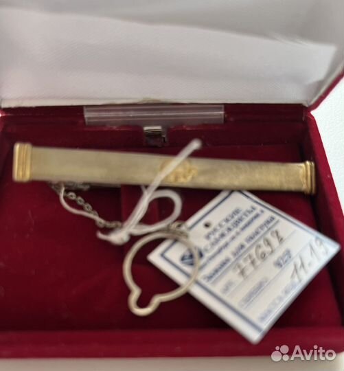 Зажим для галстука серебро новый