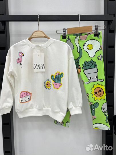 Костюм для девочки Zara салатовые лосины