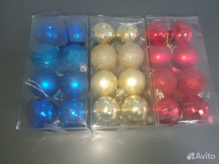 Новогодние шары набор из 24 штук