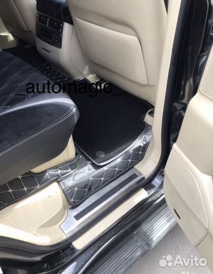 3D Автомобильные коврики с бортами из экокожи