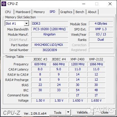 Оперативная память 16GB DDR3 2400MHz