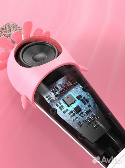 Микрофон-караоке мороженка детский (розовый )