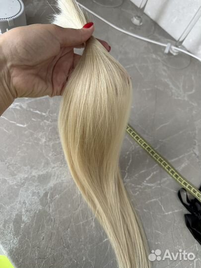 Волосы натуральные 56см блонд