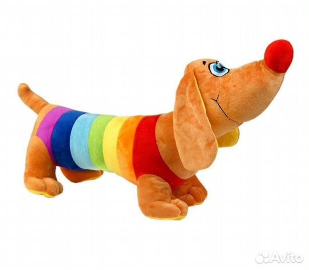 Собака такса радужная большая 60 см