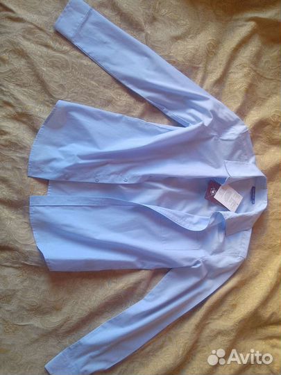 Рубашка школьная голубая