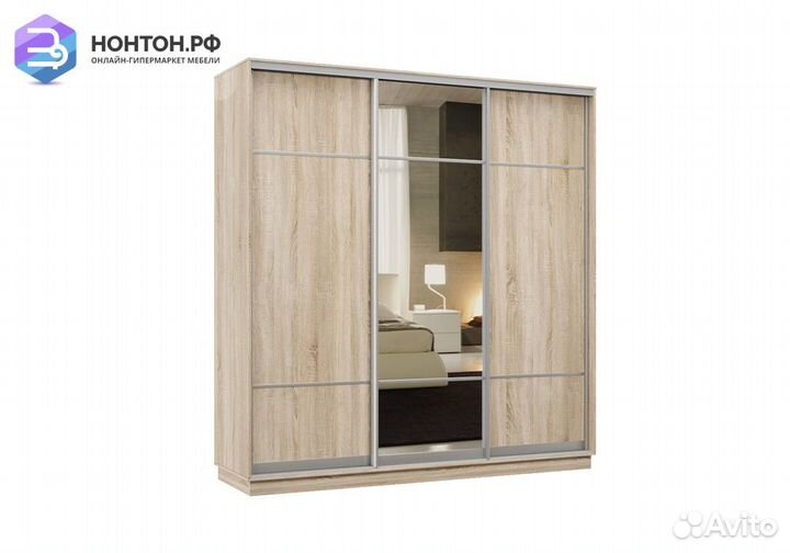 Шкаф-купе трёхдверный Электра с 1 зеркалом дуб сон