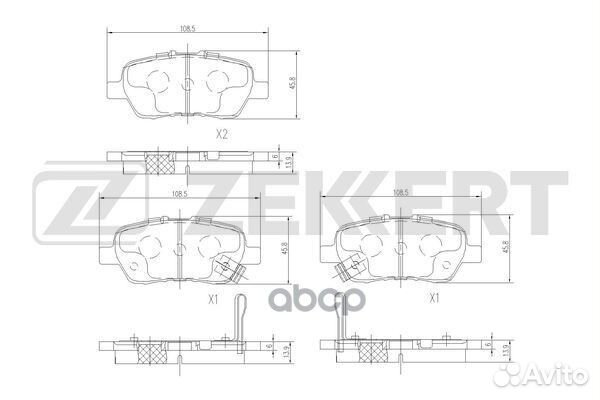 Колодки торм. диск. задн. Honda Odyssey III 05
