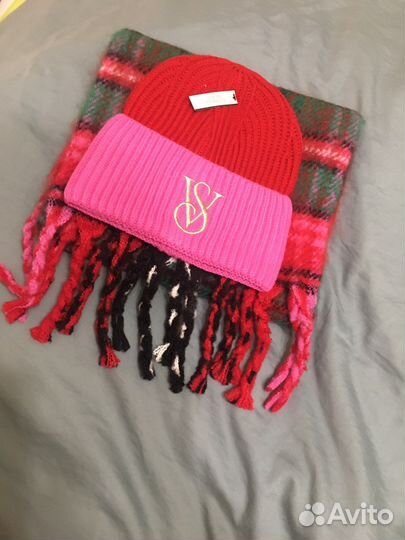 Victoria secret набор шапка шарф оригинал