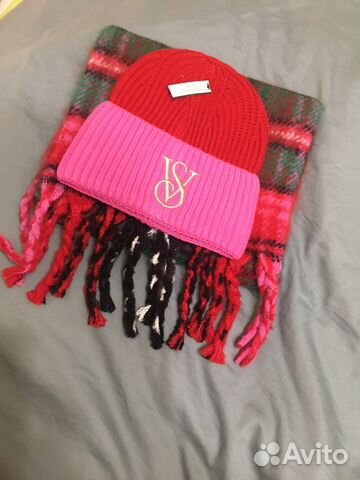 Victoria secret набор шапка шарф оригинал