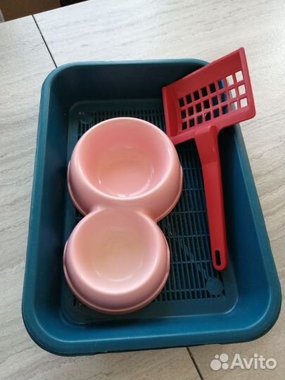 Лоток для кошек + совок + миска для кормления