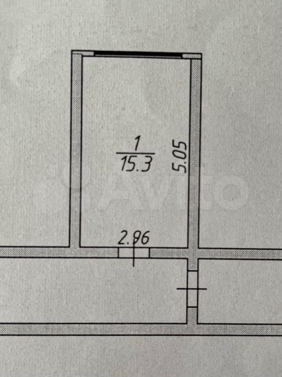 Комната 15,3 м² в 1-к., 2/5 эт.