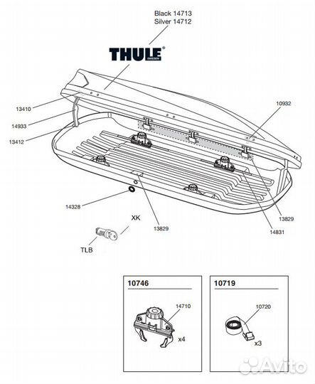 Бокс Thule Touring 700 (Alpine) black