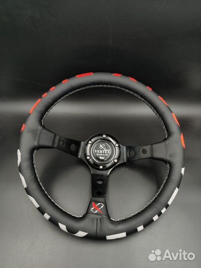 Руль спортивный Vertex 1996 с выносом кожа без пер
