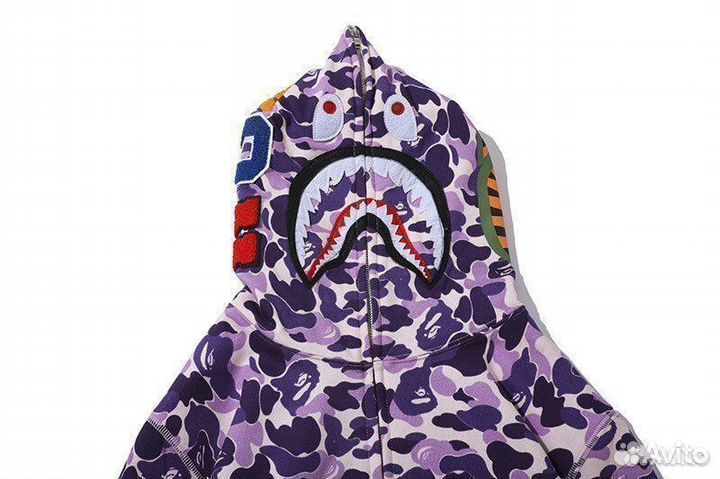 Зип худи Bape сиреневое