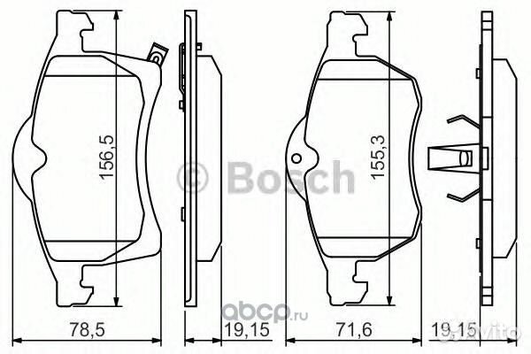 Колодки передние Bosch opel Astra H Corsa D Zafira