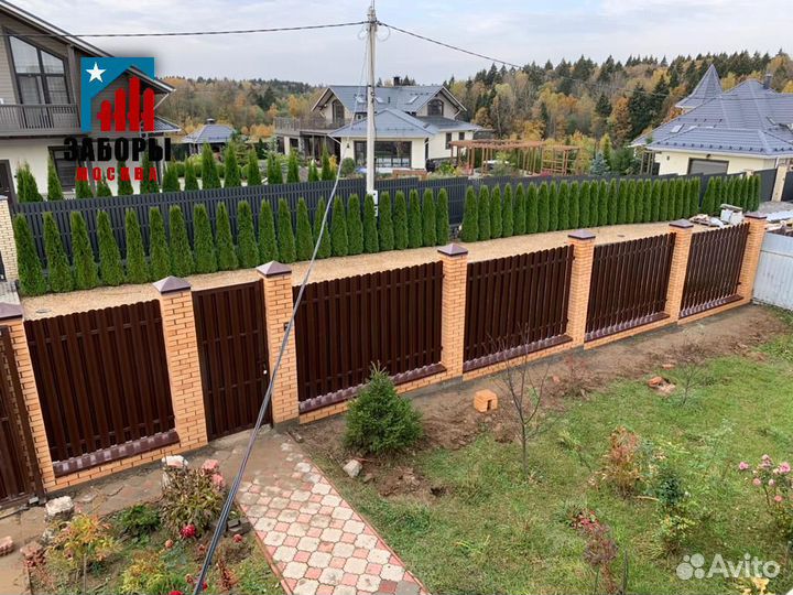 Забор из профнастила / штакетник / 