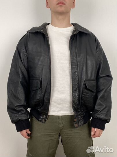 Vintage Leather Sherpa Pilot Bomber Avirex Stussy