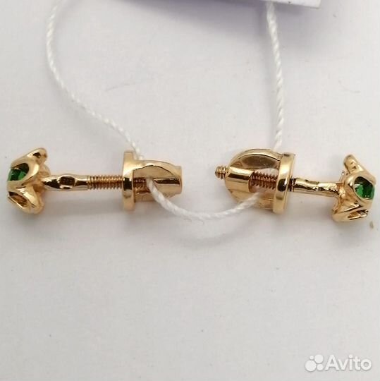 Серьги / 1,26г / Золото585 / фианиты круглые