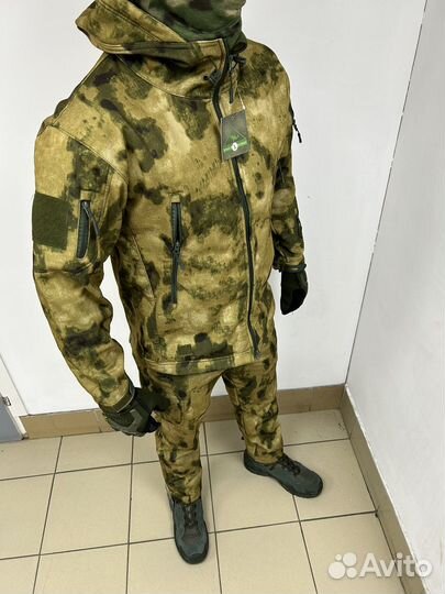 Костюмы тактический SoftShell Мох камуфляж