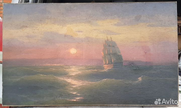 Картина морской пейзаж 19 век