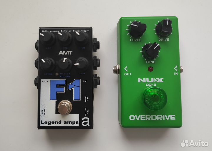 Гитарные педали AMT F1 Legend amps, NUX OD-3