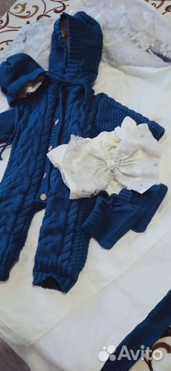 Комплект на выписку вязаный осень-весна