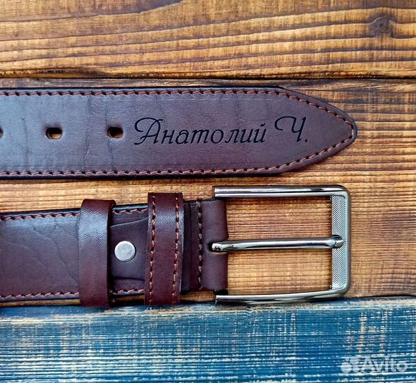 Ремень с гравировкой. Из Натуральной Кожи