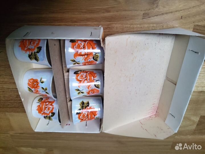 6 шт Стопки Рюмки Фарфор нижегородский сувенир