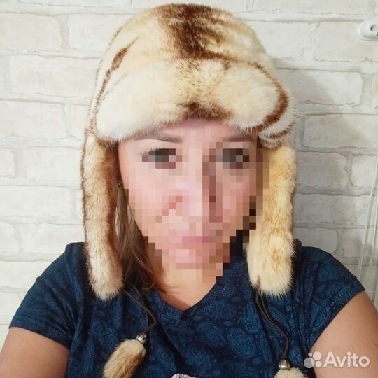Шапка ушанка норковая женская