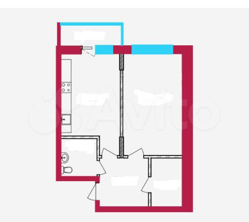 1-к. квартира, 60 м², 2/16 эт.
