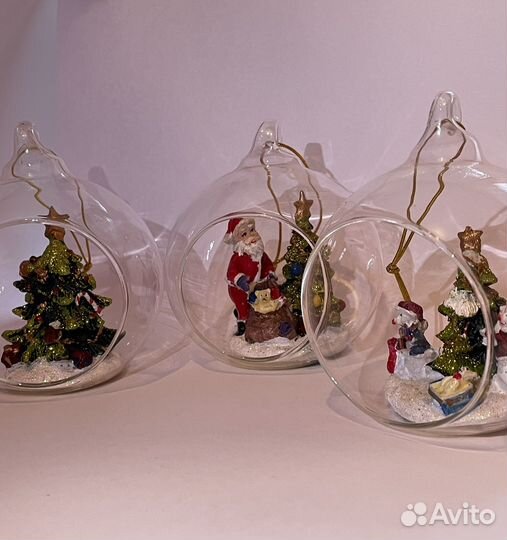 Стеклянные елочные игрушки новые